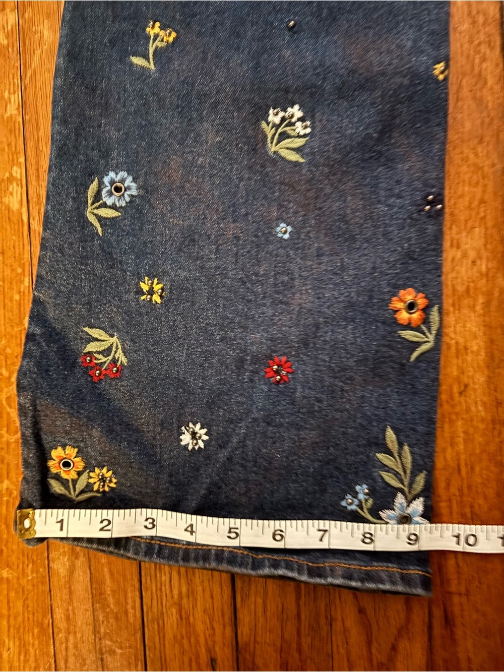 DRIFTWOOD Indigo Blue Kelly High-Rise Jeans with Beautiful Embroidery - Picture 6 of 8